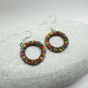 Peyote circle earrings